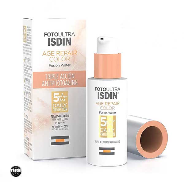 FOTOULTRA-ISDIN-AGE-REPAIR-COLOR-SPF50 جعبه کرم ضد آفتاب رنگی AGE REPAIR ایزدین حجم 50 میلی لیتر