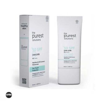 جعبه ضد آفتاب مات کننده پیورست +SPF 50 مناسب پوست چرب حجم 50 میلی لیتر